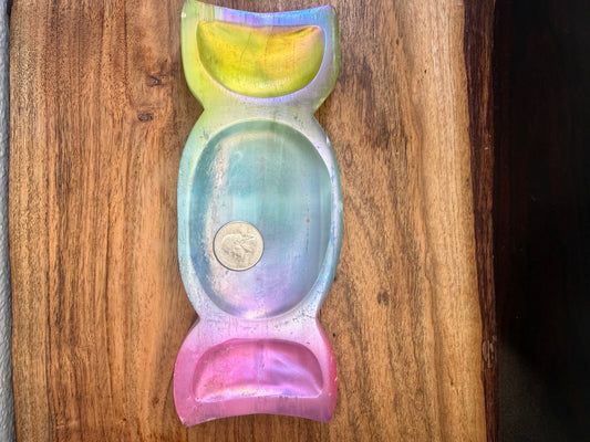 Aura Selenite Triple Moon Bowl