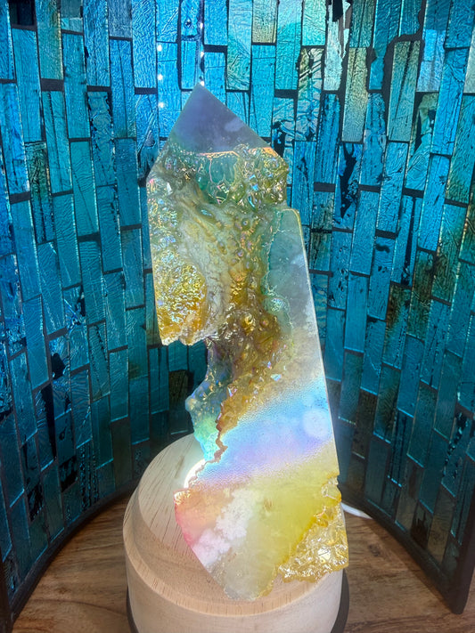 Aura druzy Pink Amethyst Tower