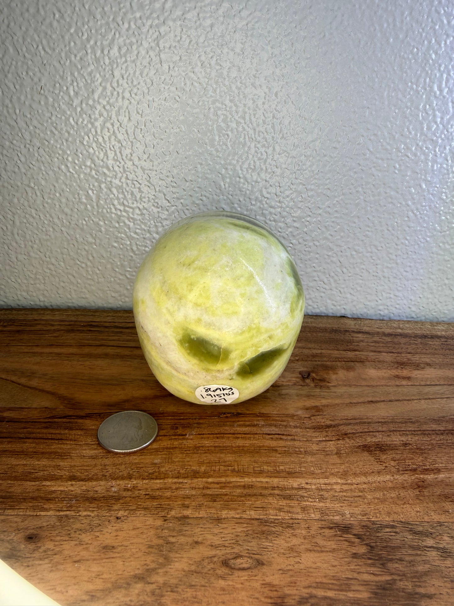 Hand Carved Green Serpentine Jade Skull
