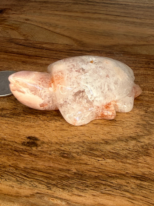 Druzy Pink Amethyst SeaTurtle
